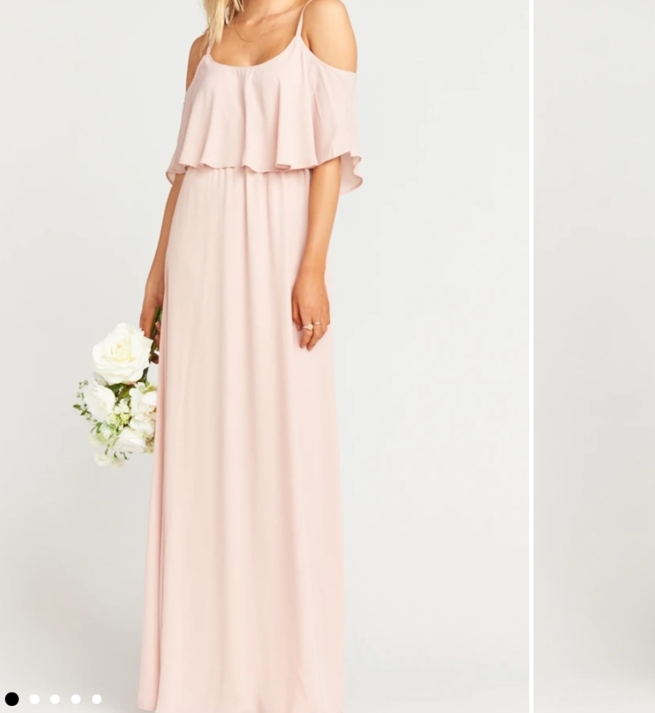 Show Me Your Mumu Caitlin Ruffle Cold Shoulder Maxi Bridesmaid Dress